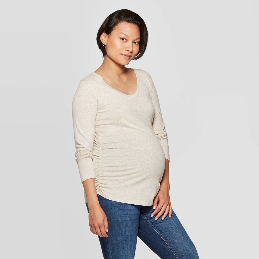Liz Lange extra small maternity sweater beige